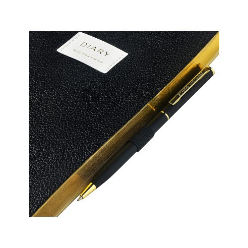 Ежедневник недатированный А5 "Black" с нашивкой, черный