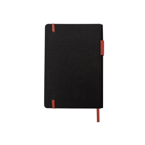 Бизнес блокнот "Bossy" с цветным срезом, твердая обложка, 128 листов, черный и красный