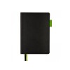 Ежедневник недатированный А5 «Boston», черный (обрез зеленое яблоко)