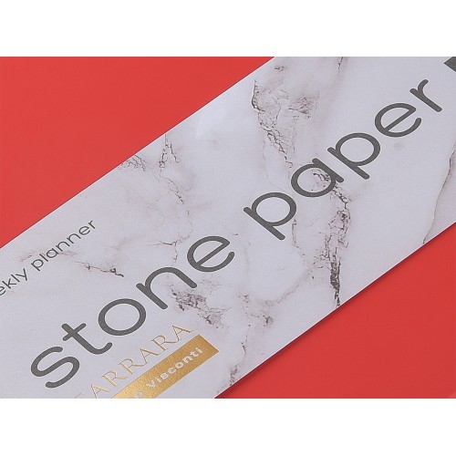 Еженедельник с каменной бумагой А5+ "Carrara", красный