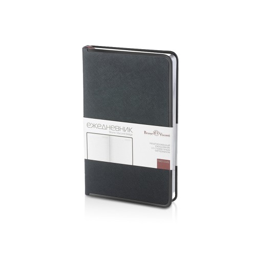 Ежедневник А5 недатированный «Bridge», черный/серебристый