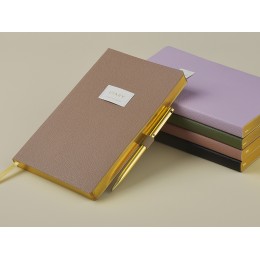 Ежедневник недатированный А5 "Total beige" с нашивкой, бежевый