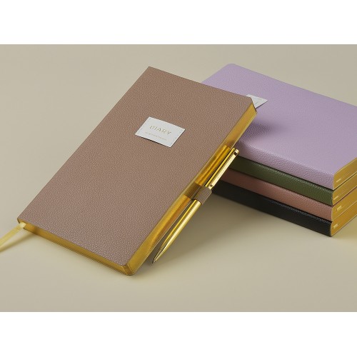 Ежедневник недатированный А5 "Total beige" с нашивкой, бежевый