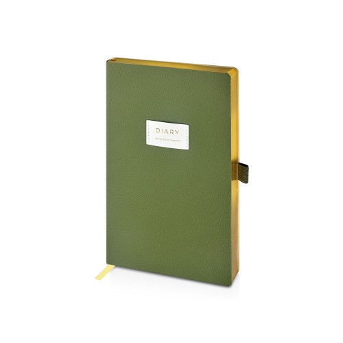 Ежедневник недатированный А5 "Verde" с нашивкой, зеленый