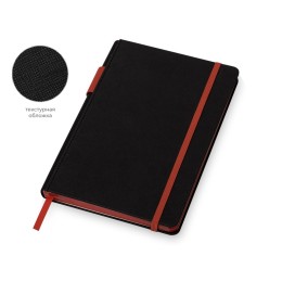 Бизнес блокнот "Bossy" с цветным срезом, твердая обложка, 128 листов, черный и красный