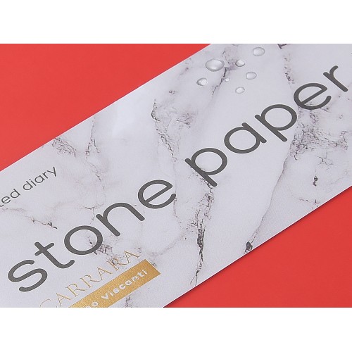 Ежедневник с каменной бумагой недатированный А5 "Carrara", красный