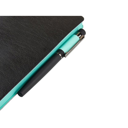 Ежедневник недатированный А5 "Boston", черный (бирюзовый обрез)