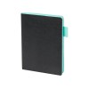 Ежедневник недатированный А5 "Boston", черный (бирюзовый обрез)