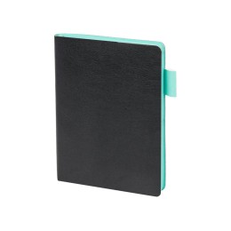 Ежедневник недатированный А5 "Boston", черный (бирюзовый обрез)