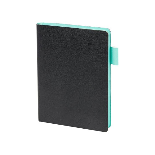 Ежедневник недатированный А5 "Boston", черный (бирюзовый обрез)