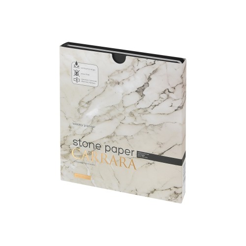 Еженедельник с каменной бумагой А5+ "Carrara", черный