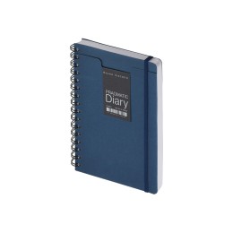 Ежедневник недатированный на гребне А5 "Pragmatic", темно-синий