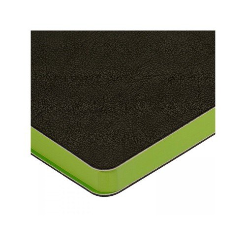 Ежедневник недатированный А5 «Boston», черный (обрез зеленое яблоко)