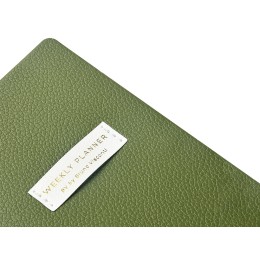 Еженедельник недатированный А6 "Verde" с нашивкой, зеленый