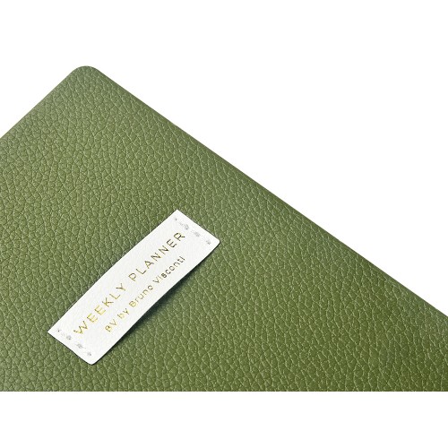 Еженедельник недатированный А6 "Verde" с нашивкой, зеленый