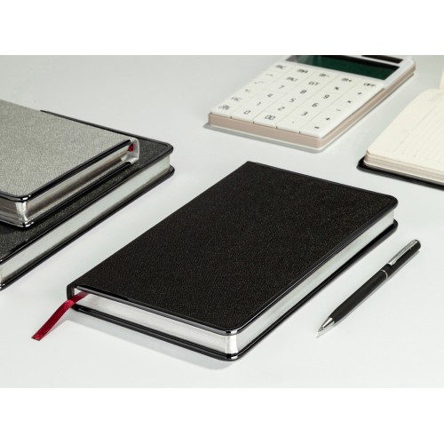 Ежедневник А5 недатированный «Bridge», черный/серебристый