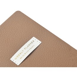 Еженедельник недатированный А6 "Total beige" с нашивкой, бежевый