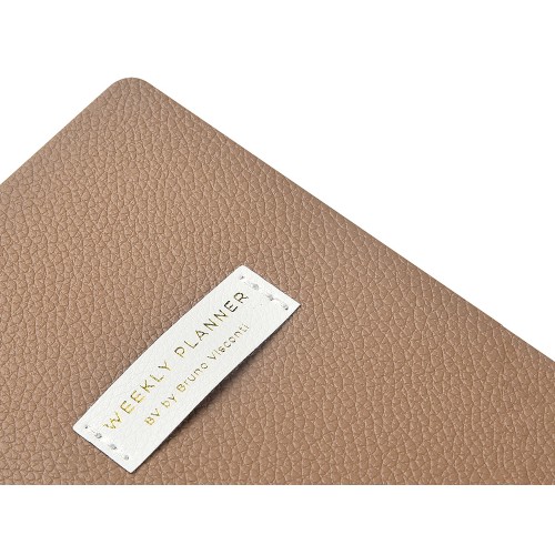 Еженедельник недатированный А6 "Total beige" с нашивкой, бежевый