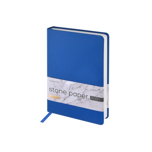 Ежедневник с каменной бумагой недатированный А5 "Carrara", синий