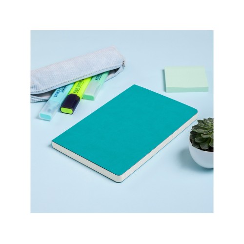 Ежедневник А5 недатированный «Megapolis Velvet Flex», морская волна