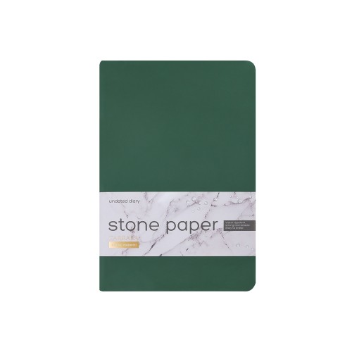 Ежедневник с каменной бумагой недатированный А5 "Carrara", зеленый