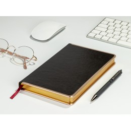 Ежедневник А5 недатированный «Chelsea», серый (золотистый кант и срез)