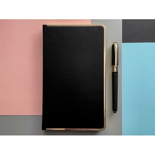 Ежедневник недатированный A5 «Chelsea», черный (золотистый кант и срез)