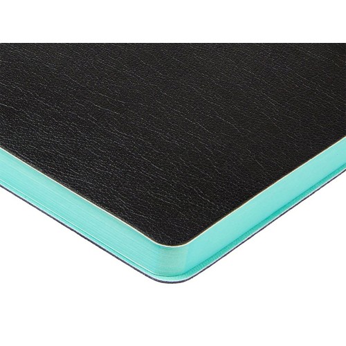 Ежедневник недатированный А5 "Boston", черный (бирюзовый обрез)