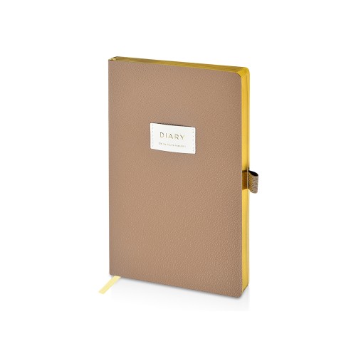 Ежедневник недатированный А5 "Total beige" с нашивкой, бежевый