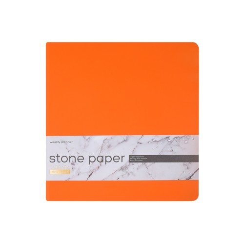 Еженедельник с каменной бумагой А5+ "Carrara", оранжевый