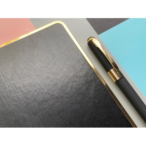 Ежедневник недатированный A5 «Chelsea», черный (золотистый кант и срез)