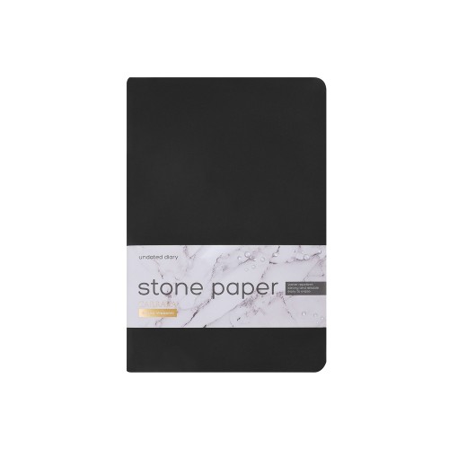 Ежедневник с каменной бумагой недатированный А5 "Carrara", черный