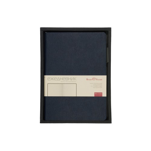 Ежедневник недатированный А5 «Boston», темно-синий (серый обрез)