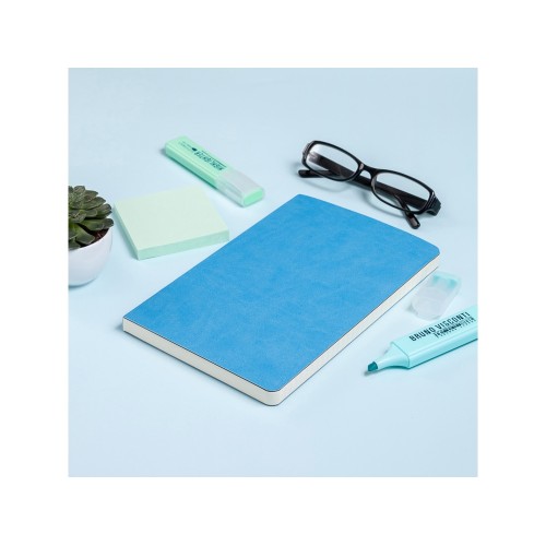 Ежедневник А5 недатированный «Megapolis Velvet Flex», небесно-голубой