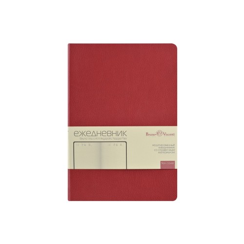 Ежедневник недатированный А5 "Megapolis Nappa Flex", бордовый