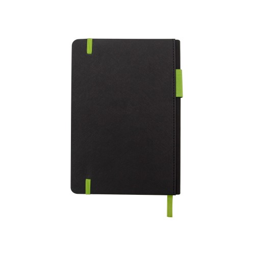 Бизнес блокнот "Bossy" с цветным срезом, твердая обложка, 128 листов, черный и зеленое яблоко