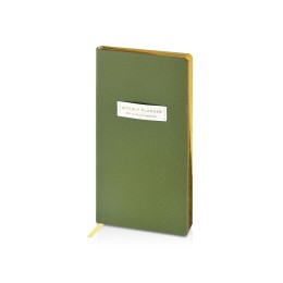 Еженедельник недатированный А6 "Verde" с нашивкой, зеленый