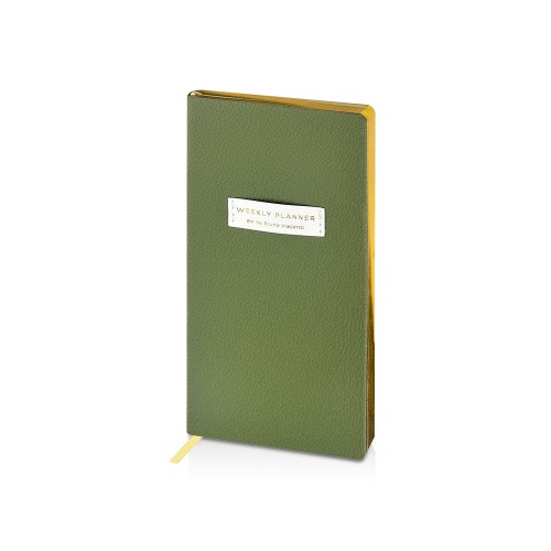 Еженедельник недатированный А6 "Verde" с нашивкой, зеленый