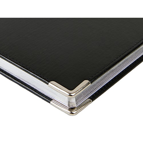 Ежедневник недатированный А5 "Sidney Nebraska", черный (серебряный обрез, серебряные уголки)