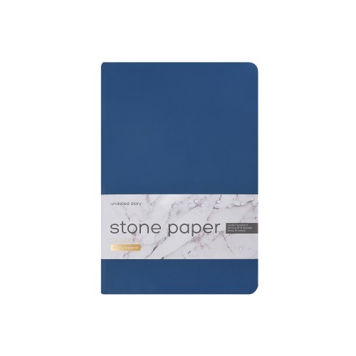 Ежедневник с каменной бумагой недатированный А5 "Carrara", темно-синий