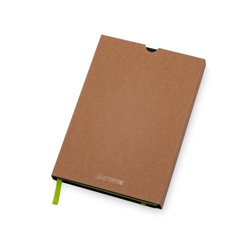 Бизнес блокнот "Bossy" с цветным срезом, твердая обложка, 128 листов, черный и зеленое яблоко