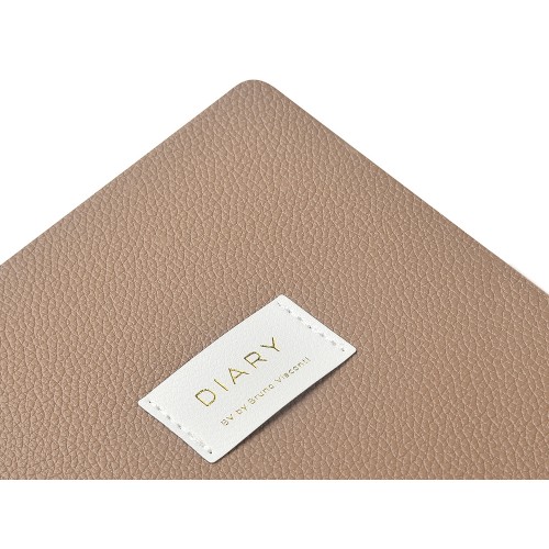 Ежедневник недатированный А5 "Total beige" с нашивкой, бежевый
