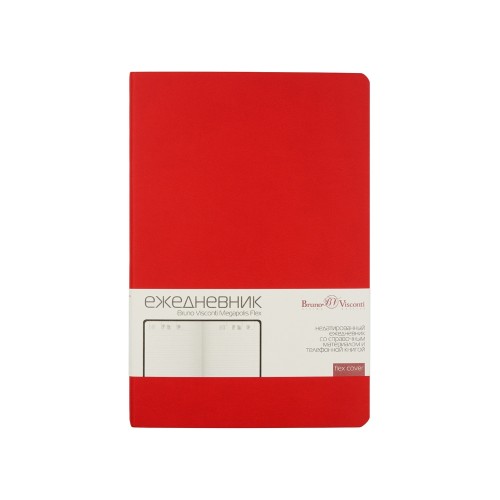Ежедневник А5 недатированный «Megapolis Velvet Flex», красный