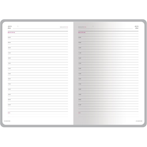 Ежедневник недатированный А5 "Sidney Nebraska", серый (серебряный обрез)