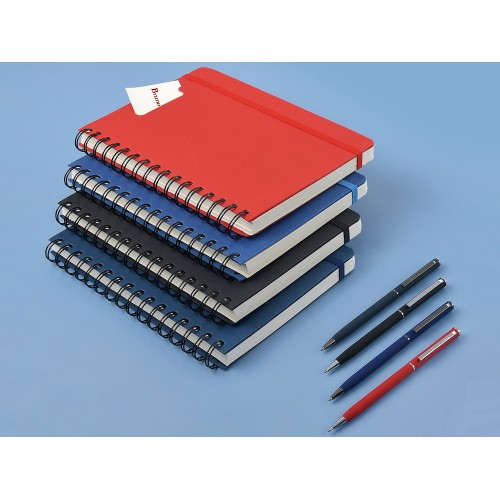 Ежедневник недатированный на гребне А5 "Pragmatic", темно-синий