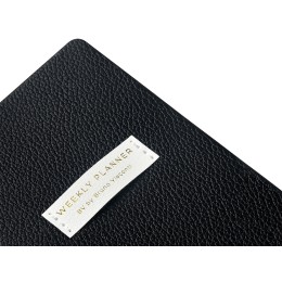 Еженедельник недатированный А6 "Black" с нашивкой, черный