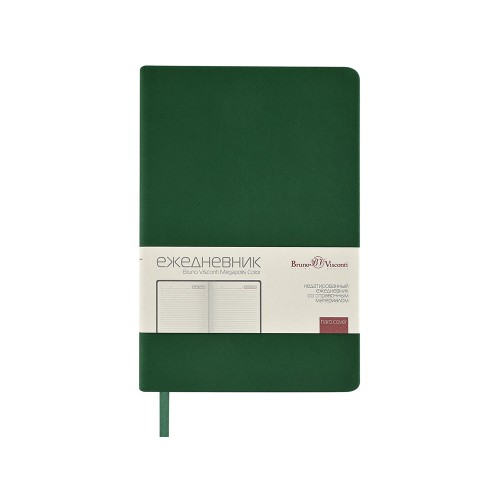 Ежедневник А5 "Megapolis Color New" soft-touch, зеленый