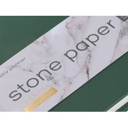 Еженедельник с каменной бумагой А5+ "Carrara", зеленый