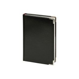 Ежедневник недатированный А5 "Sidney Nebraska", черный (серебряный обрез, серебряные уголки)