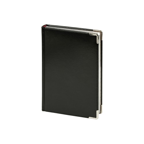 Ежедневник недатированный А5 "Sidney Nebraska", черный (серебряный обрез, серебряные уголки)